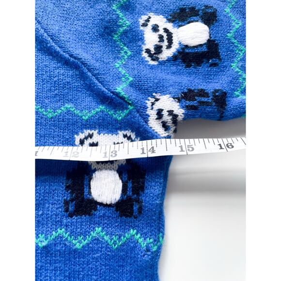 Boy's Vintage Noah's Ark Blue Panda Bear Sweater Size 4 - Picture 3 of 6